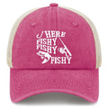 Fishing Here Fishy Fishy Fishy Golf Hat Blue Hat Rose Red02 Womens Trucker Hat Gifts for Her Baseball Caps