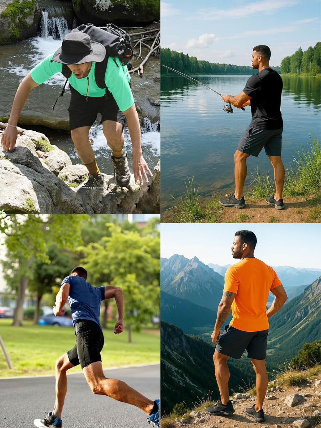 Skiennix Men's UPF 50+ Sun Protection T-Shirt - Quick Dry Athletic Short Sleeve Shirt