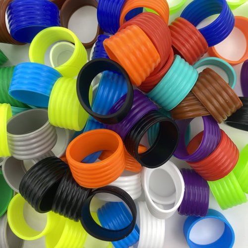 Good Elasticity 15 Pcs Assorted Tennis Racket/Pickleball Paddles/Squash Silicone Ring Racket Grip Bands Rubber Ring,Grip Finishing Ring/Racquet Grips Overgrip (15pcs Assorted)