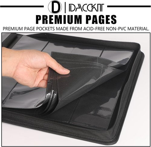 D DACCKIT Top Loader Binder - 12 Pocket Fits 480 Cards | Compatible with 3" X 4" Rigid Holders - Brilliant Green