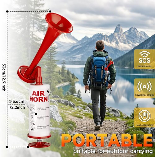 BANHAO Super Loud Handheld Air Horn - Reusable Noise Maker for Boats, Events & Camping