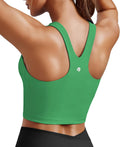 PINSPARK High Neck Sports Bra - Racerback Workout Crop Tank Top with Built-In Pads | Comfortable Yoga Fit