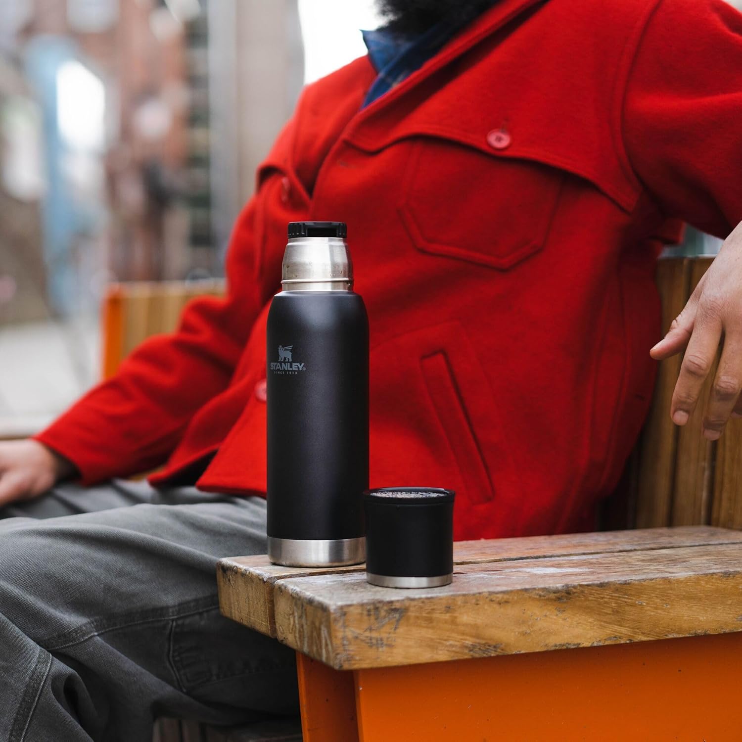 Stanley Adventure-To-Go Vacuum Bottle 25 oz - Insulated Stainless Steel | Leakproof Cup Lid | Black 2.0