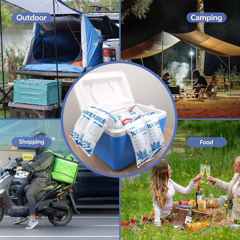 Skiennix Dry Ice Packs for Shipping - Non-Stick, Long-Lasting Cold Packs for Coolers & Lunch Bags