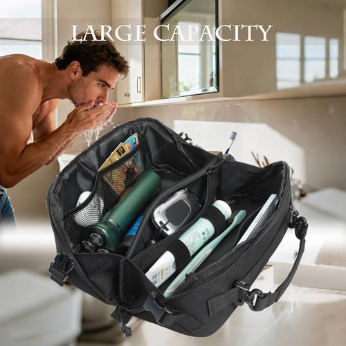 Katadem Tactical Pouch - Wide Open Design Travel Toiletry Organizer | EDC Military Gear Storage