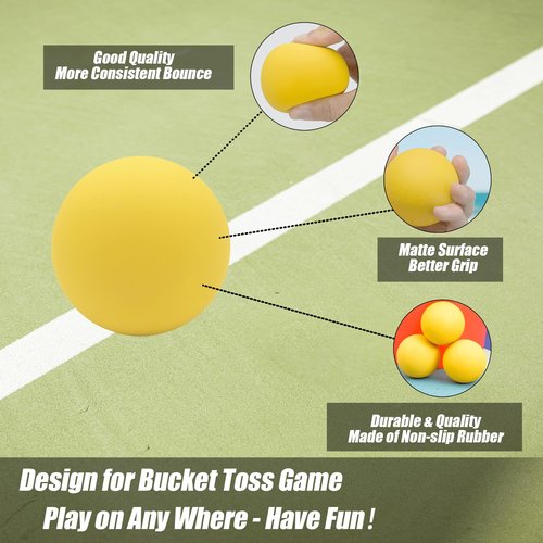 Viminston Bucket Toss Replacement Balls 3 Pack for Outdoor Yard Game (Racquetball)