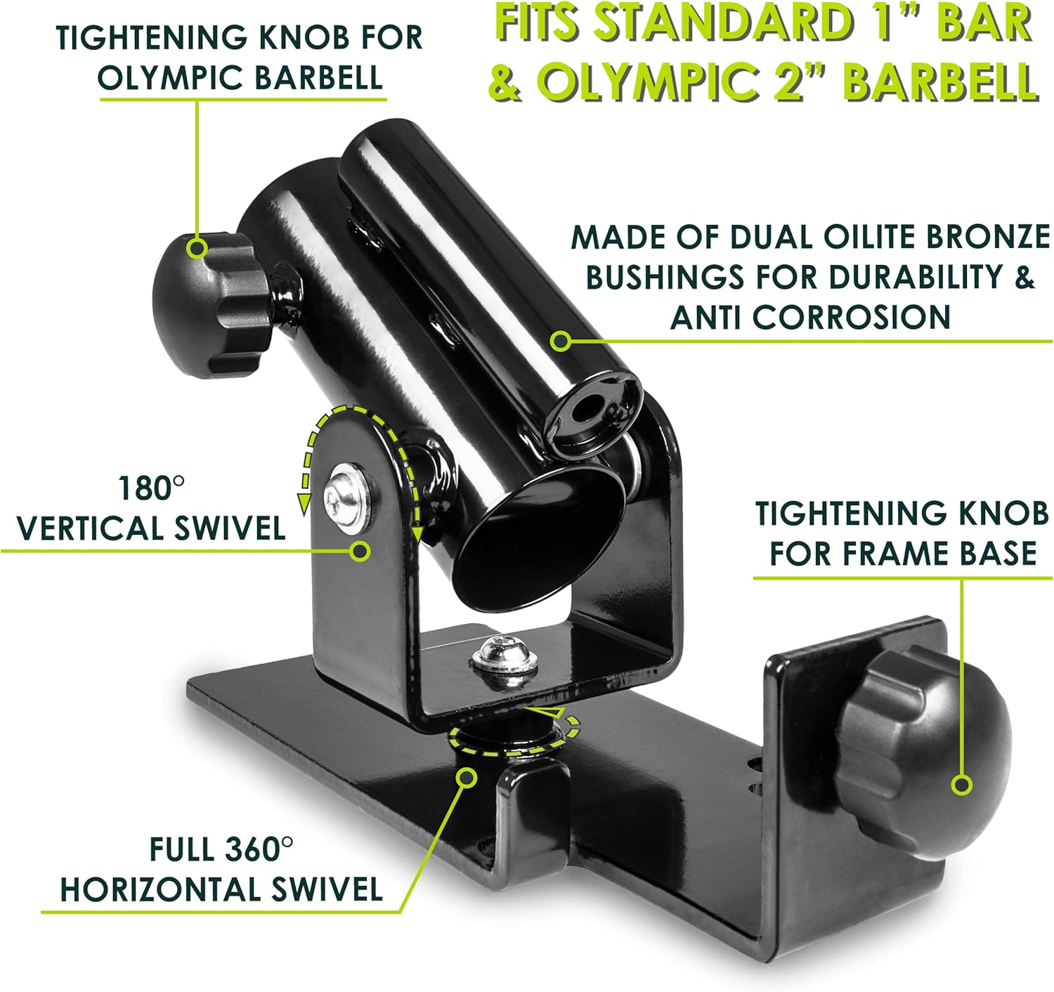 Skiennix T-Bar Row Platform - 360° Swivel for 1” & 2” Olympic Bars - Enhance Your Workout