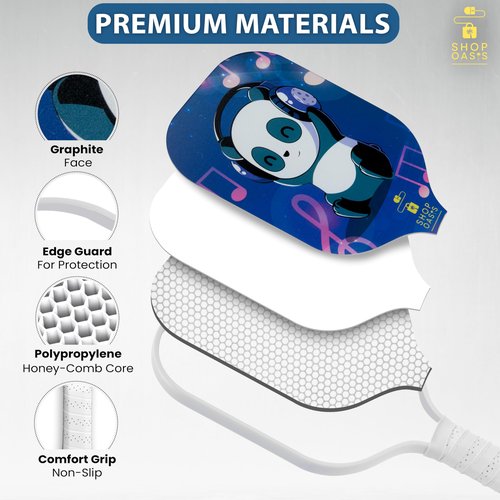 Kids Pickleball Paddles (Set of 2), Child Size Paddles, Lightweight Honeycomb Core, Fiberglass Strike Face, 2 Youth Rackets with 4 Balls and Premium Zipper Bag (Blue)