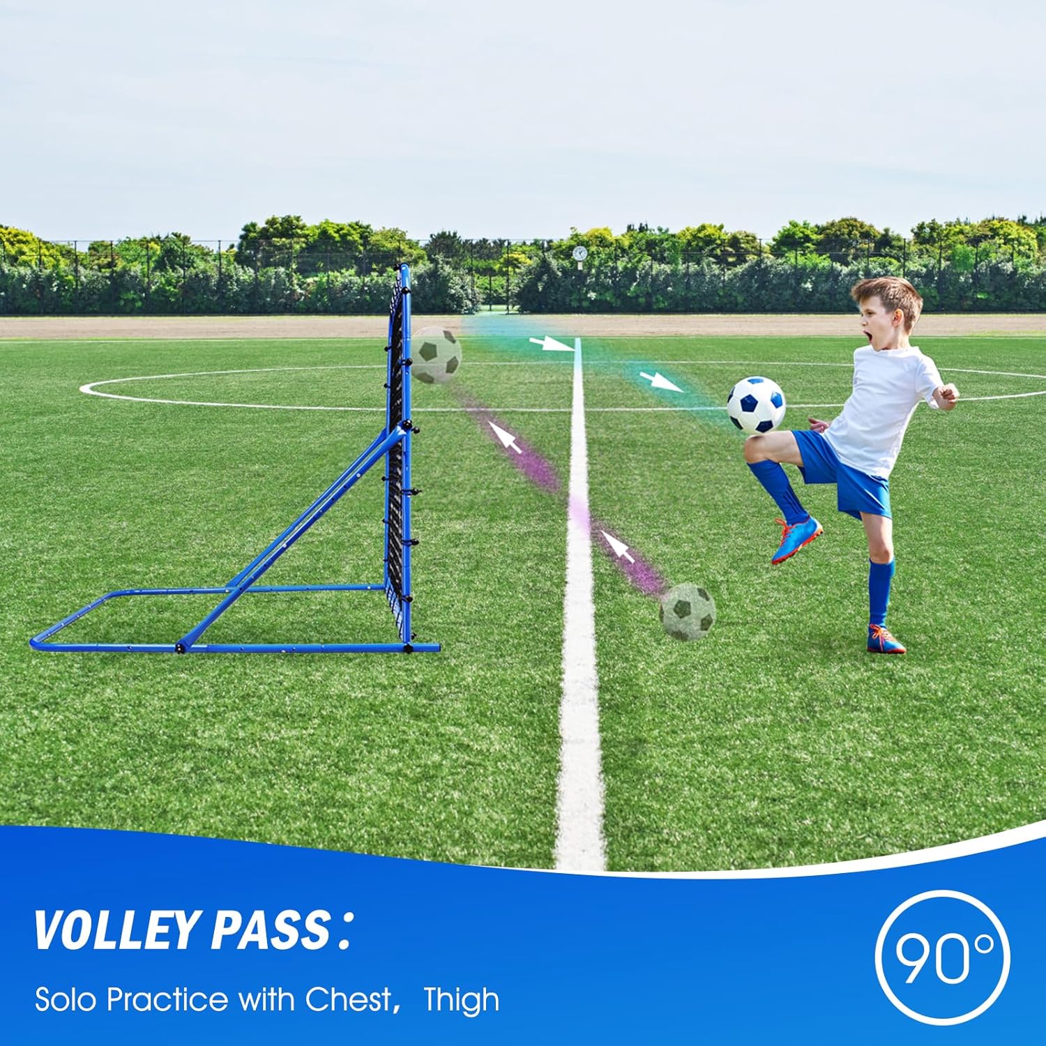 Skiennix Soccer Rebounder Net - Quick-Switch Angle Training Aid for Control & Passing | Easy Setup for All Ages
