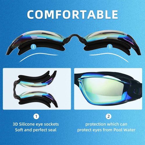 LOCONHA Swim Goggles - Anti-Fog, Leak-Proof Design for Adults & Youth | 2-Pack Set