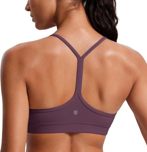 CRZ YOGA Butterluxe Sports Bra for Women - Padded Racerback Yoga Top | Low Impact, Comfortable Fit