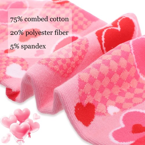 Silicherry 6 Pairs Mother's Day Pilates Socks for Women Novelty Socks Non-slip Grippy Yoga Gift Supplies for Wedding Dance Workout(Valentine's Day)