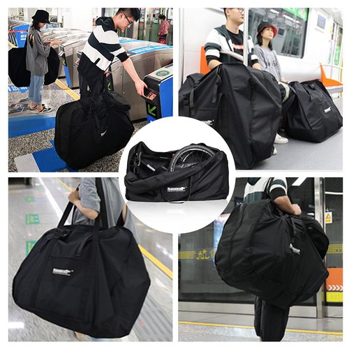 Rhinowalk Folding Bike Bag for 20/26 inch Folding BIkes - Waterproof Bicycle Travel Carrying Case Outdoors Bike Transport Bag for Cars Train Air Travel (Black 26inch)