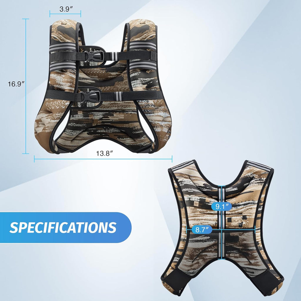 ZELUS Weighted Vest - Adjustable 6lb to 30lb for Enhanced Workout Performance | Reflective Stripe for Safety