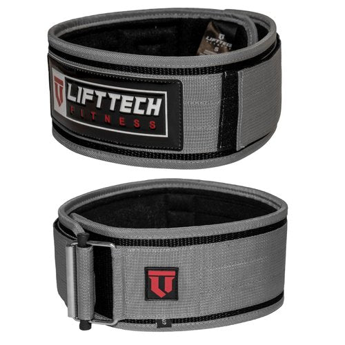 Lift Tech Fitness 5" Men's Foam Lifting Belt - Weight Belt for Men - Workout Belt for Men - Gym Belt for Men Weight Lifting, Strength Training, Powerlifting in Gray & Black - L