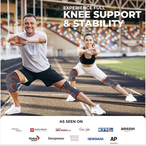 Modvel Compression Knee Brace - 2-Pack Support Sleeves for Running & Pain Relief | Ideal for Meniscus Tear & ACL
