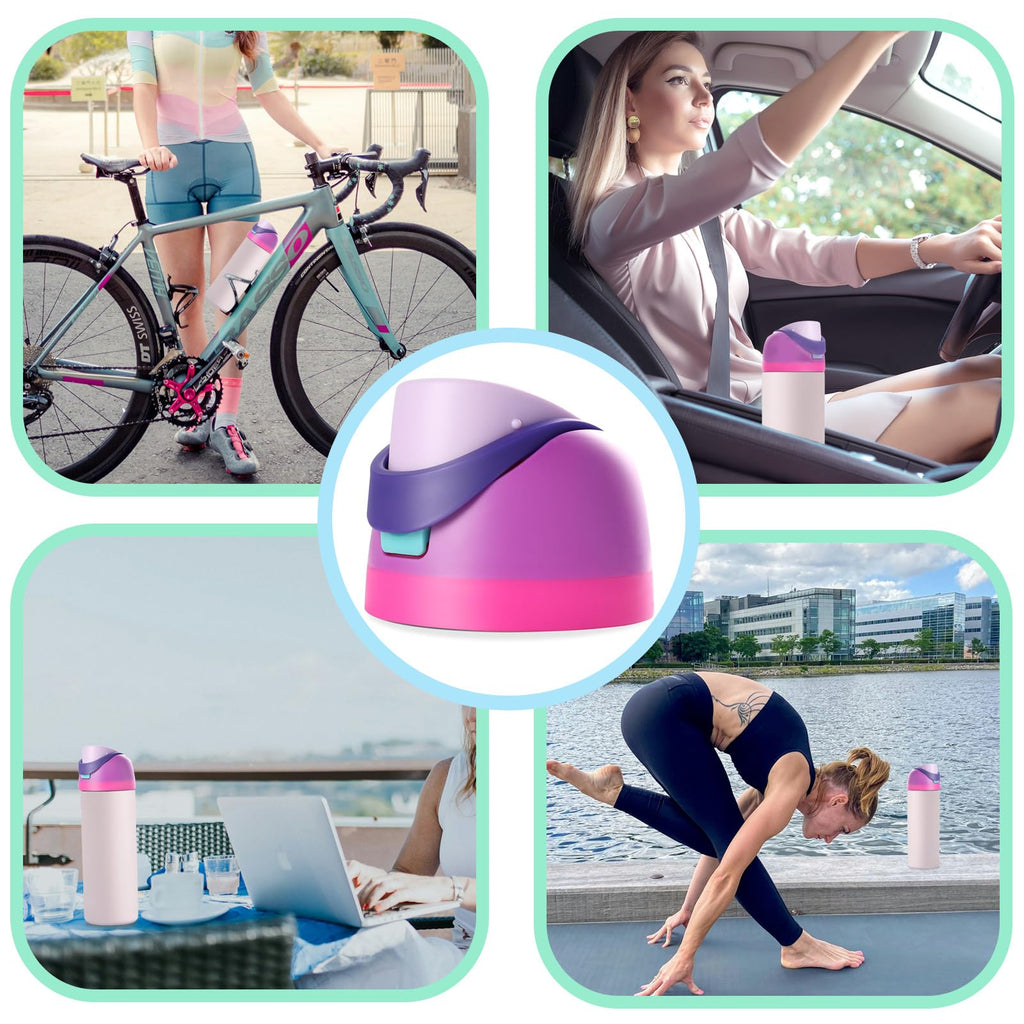 NTIERA Replacement Lid for Owala Freesip,Compatible with Owala Freesip Water Bottle 16oz 24oz 32oz 40oz,Premium Replacement Accessories for Owala Cap,Leakproof,BPA-Free(Pink Purple)