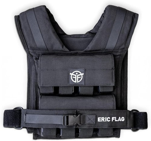 ERIC FLAG 40 lb Weighted Vest for Men & Women - Adjustable 0-40 lb with 16 Iron Weight, Heavy-Duty for Calisthenics, Running and Walking - Compact 1000D Oxford - Weighted Vest with Removable Weights