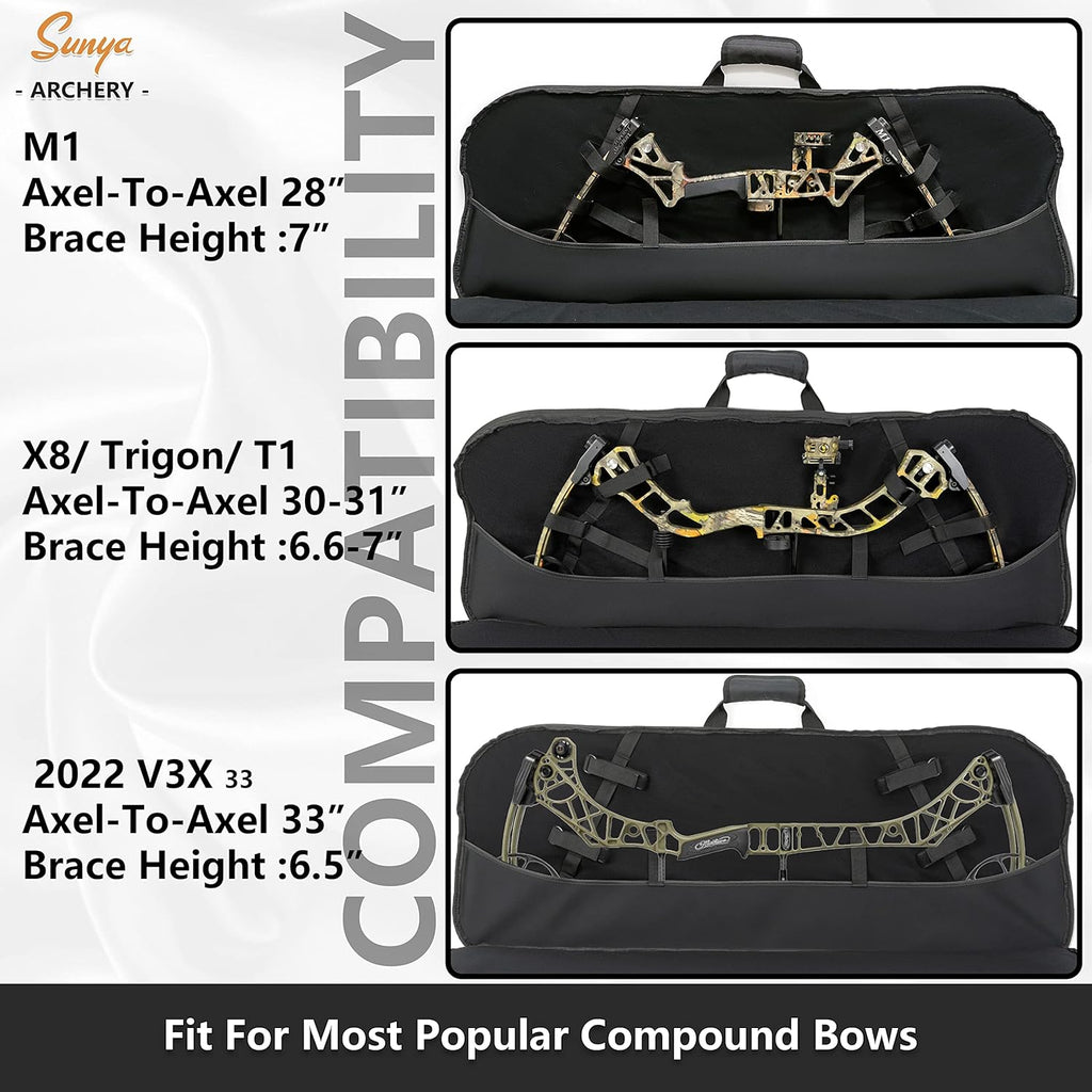 SUNYA Compound Bow Case - Neoprene String Protection & Padded Sling | Soft Carrying Case for Archery Gear