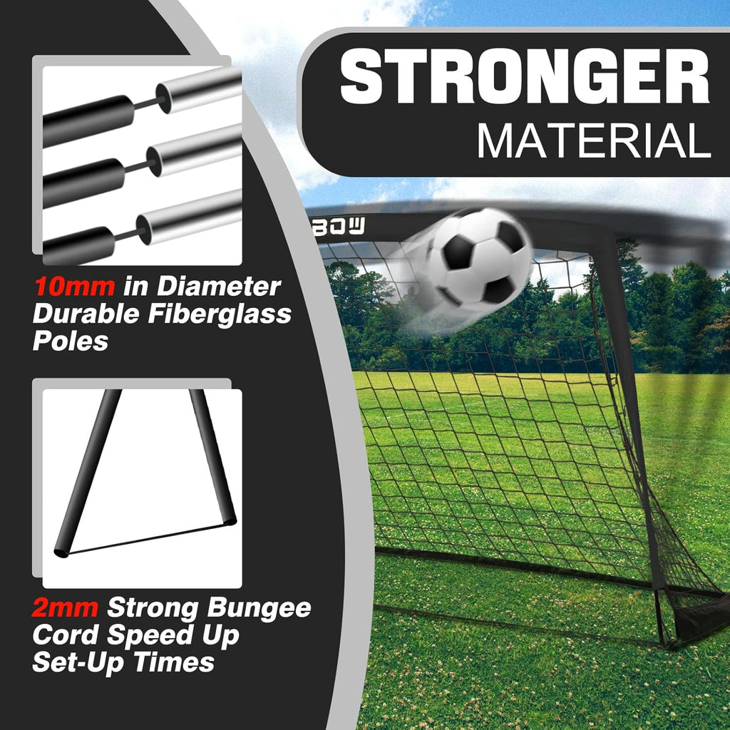 RUNBOW 6x4 FT Kids Soccer Goal with Carry Bag, Portable Folding Soccer Net for Backyard Practice Training, Indoor/Outdoor Use for Youth and Adults