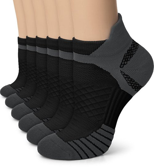 Iseasoo Ankle Compression Socks (6 Pairs) – Support for Men & Women – Low Cut Sock for Running, Sports & Circulation(L/XL)