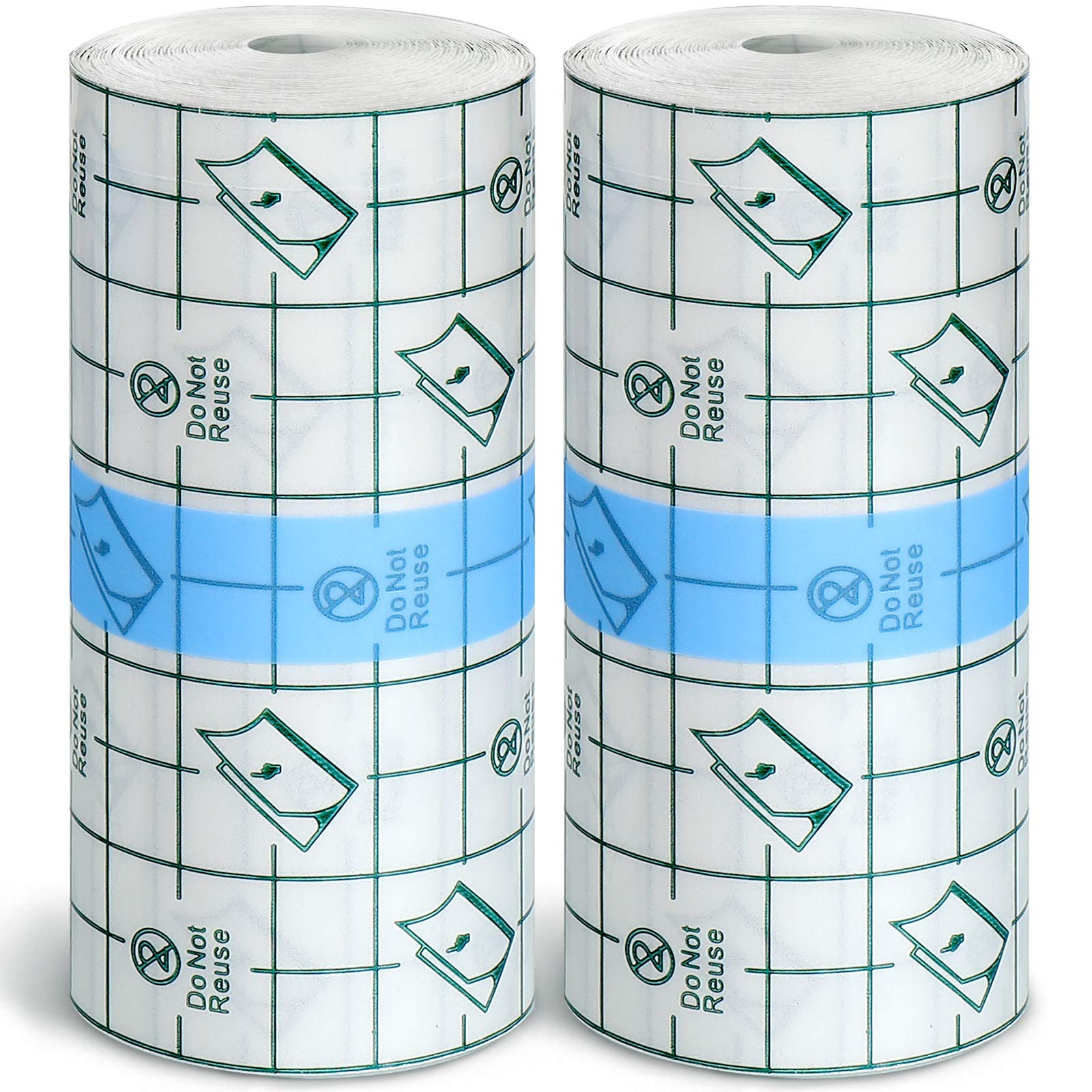 Tondiamo 2 Pieces Transparent Stretch Adhesive Bandage Waterproof Bandage Clear Adhesive Bandages Dressing Tape (4 Inch x 10.94 Yard)