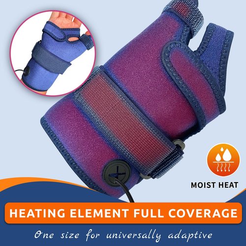CHEROO Hand Heating Pad for Arthritis and Tendonitis, Heated Wrist Wrap Thumb Brace for Carpal Tunnel Relief with 3 Heat & 5 Timer Settings for Left & Right Hand (L/XL)