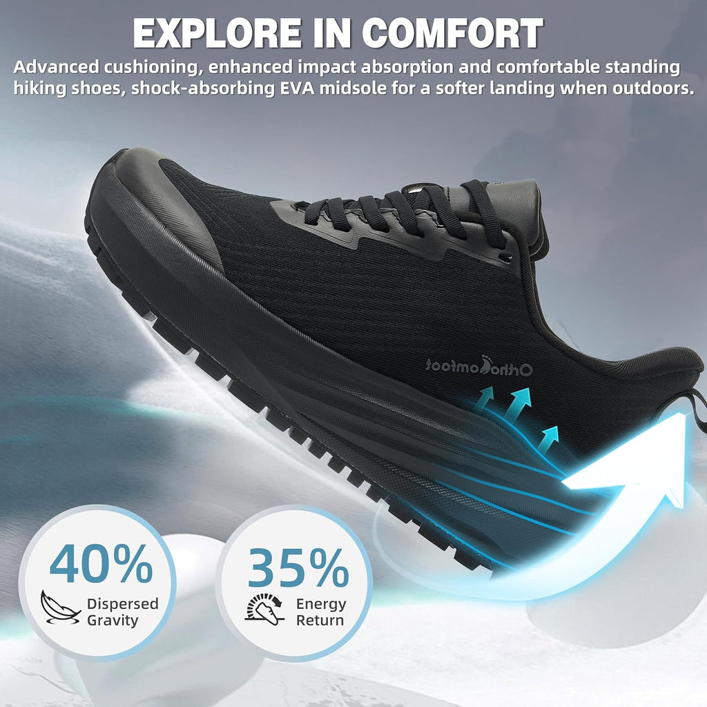 Skiennix Women's Orthopedic Shoes - Comfortable Arch Support for Plantar Fasciitis | Casual Hiking Sneakers