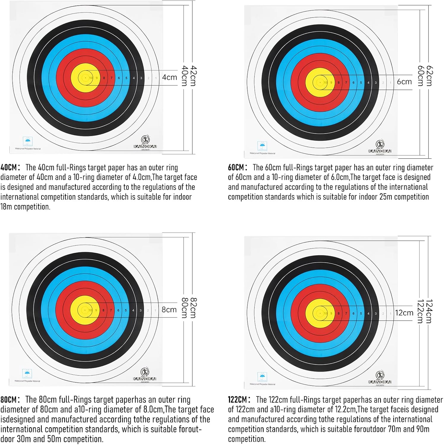 Skiennix Archery Targets - Durable Paper Targets for Compound Bows | Available in 40cm, 60cm, 80cm