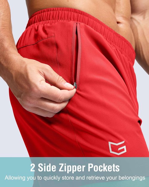 G Gradual Men's Athletic Running Shorts - Quick Dry with Zipper Pockets | 7"/5"/9" Workout Gym Shorts for Basketball & Hiking