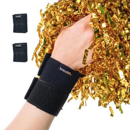 BraceUP Cheer Wrist Braces – Gymnastics & Cheerleading Wrist Support Wraps for Kids and Teens, Lightweight, Low-Profile Design, 2-Pack
