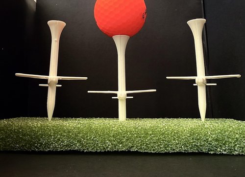 De-PAR-Tee’s Pilot Golf Tees – 3-1/8” Premium White Tees with Airplane Design (5 Pack)