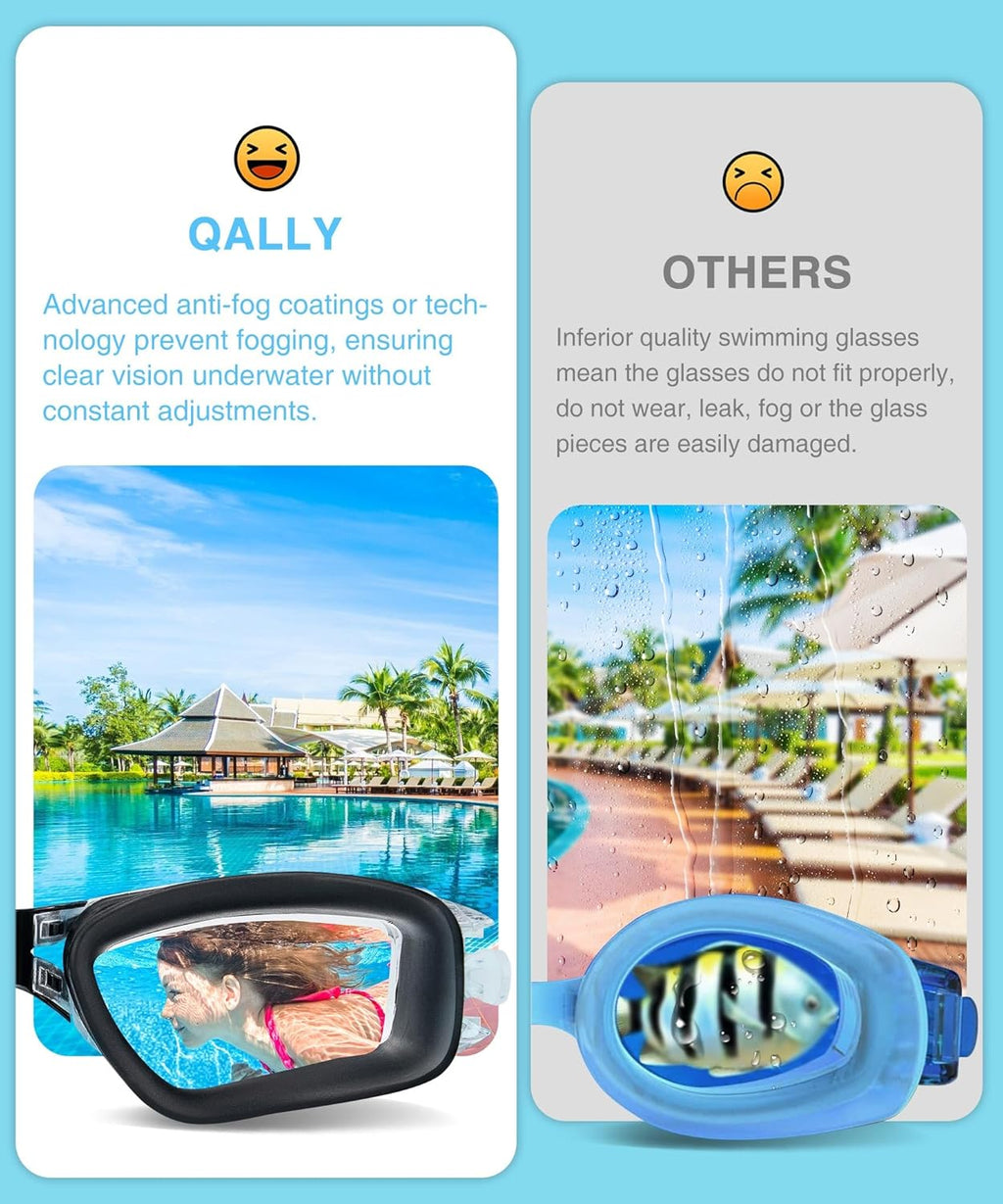Skiennix Kids Swimming Goggles - Anti-UV, Anti-Fog, Leak-Proof | 3-Pack for Ages 6-16