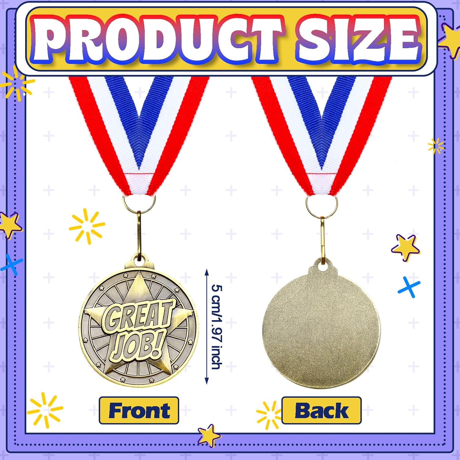 Quelay 30 Pcs 2'' Gold Medals for Awards,Winner Encourage Team Participation for Adults Trophy Award Prize Gift Competitions Graduation Party