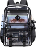 Sisipoet Clear Backpack for School, PVC Clear Bookbag Heavy Duty Transparent Backpack for Stadium Events See Through Bag