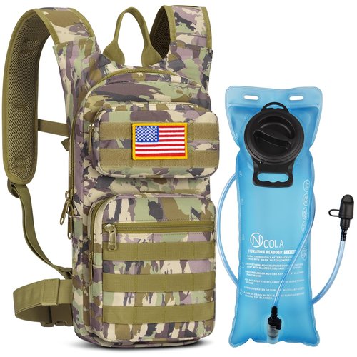 NOOLA Hydration Backpack with 3L TPU Water Bladder, Tactical Molle Water Backpack for Men Women, Hydration Pack for Hiking, Biking, Running and Climbing, Auriclash