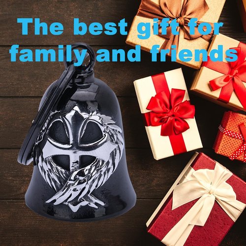 TEWAFOS Motorcycle for Bell - Bicycle Bells for Men, Stainless Steel bring good luck and peace motorcycle bell (black sliver)