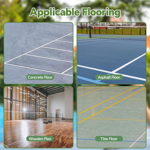 Pickleball Court Marking Kit Easy to Install Professional Size Adjustable Pickleball Court Line Cardboard Stencil for Asphalt Concrete Driveway Backyard