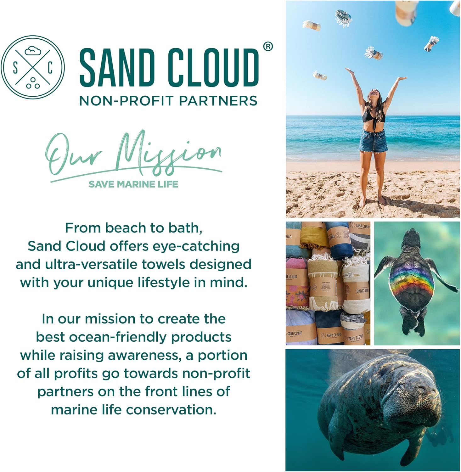 Sand Cloud Turkish Beach Towel - Sand Proof & Quick Dry - 100% Organic Cotton - Gocek (Denim)