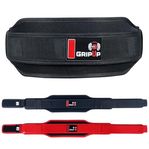 GripUp Weight lifting Belt Quick Locking, 5.5” Men & Women Back Support Premium EVA Foam Padding Adjustable Buckle for Squats Olympic Lunges Powerlifting Deadlifts Bodybuilding Strength Training (Black, M)