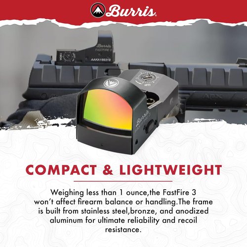 Burris Optics FastFire 3 Red Dot Sight - Lightweight & Versatile Design, Black Finish
