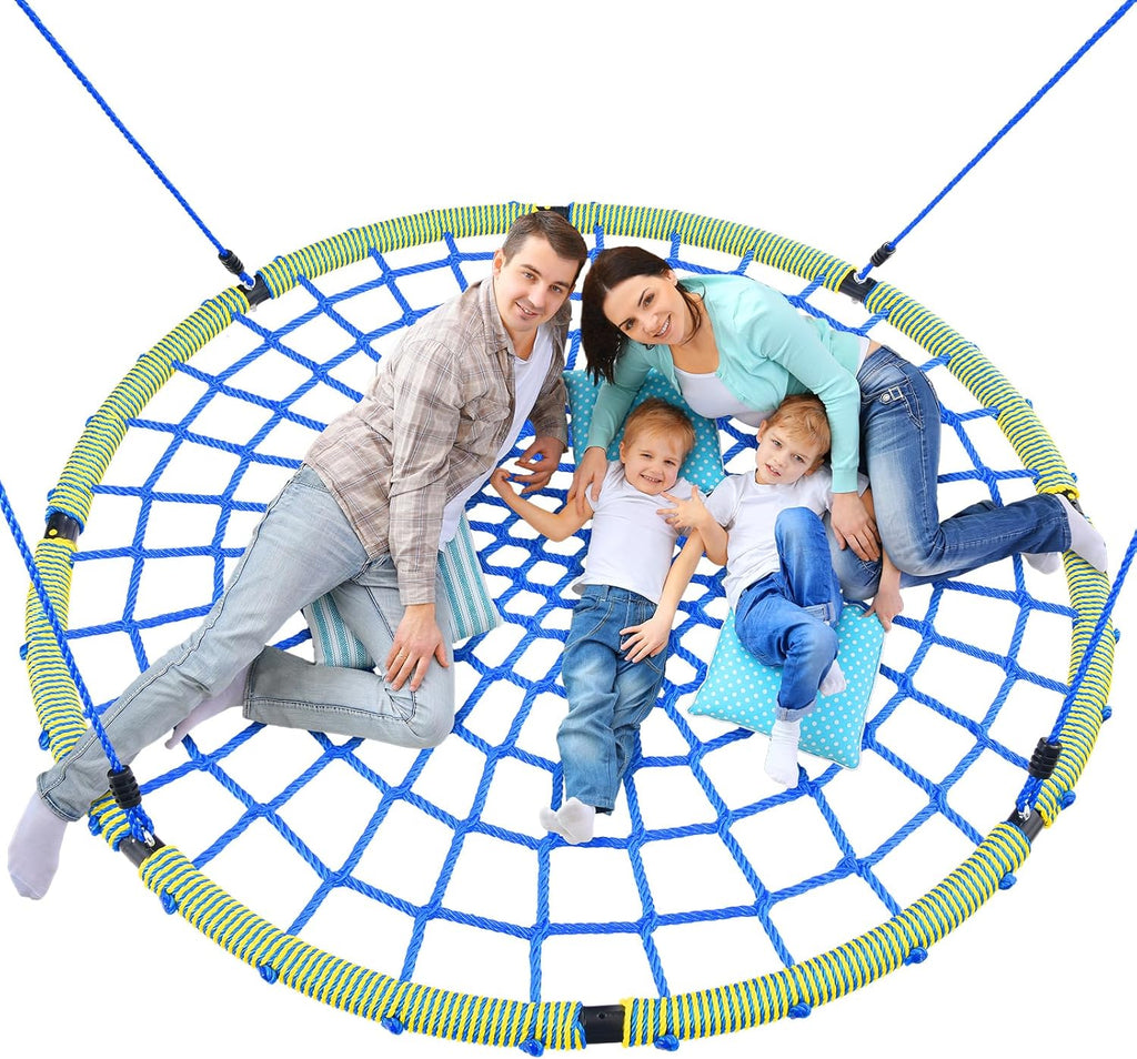 Trekassy 60" Large Spider Web Saucer Swing - Heavy Duty Outdoor Net Swing for Kids & Adults, 750lbs Capacity