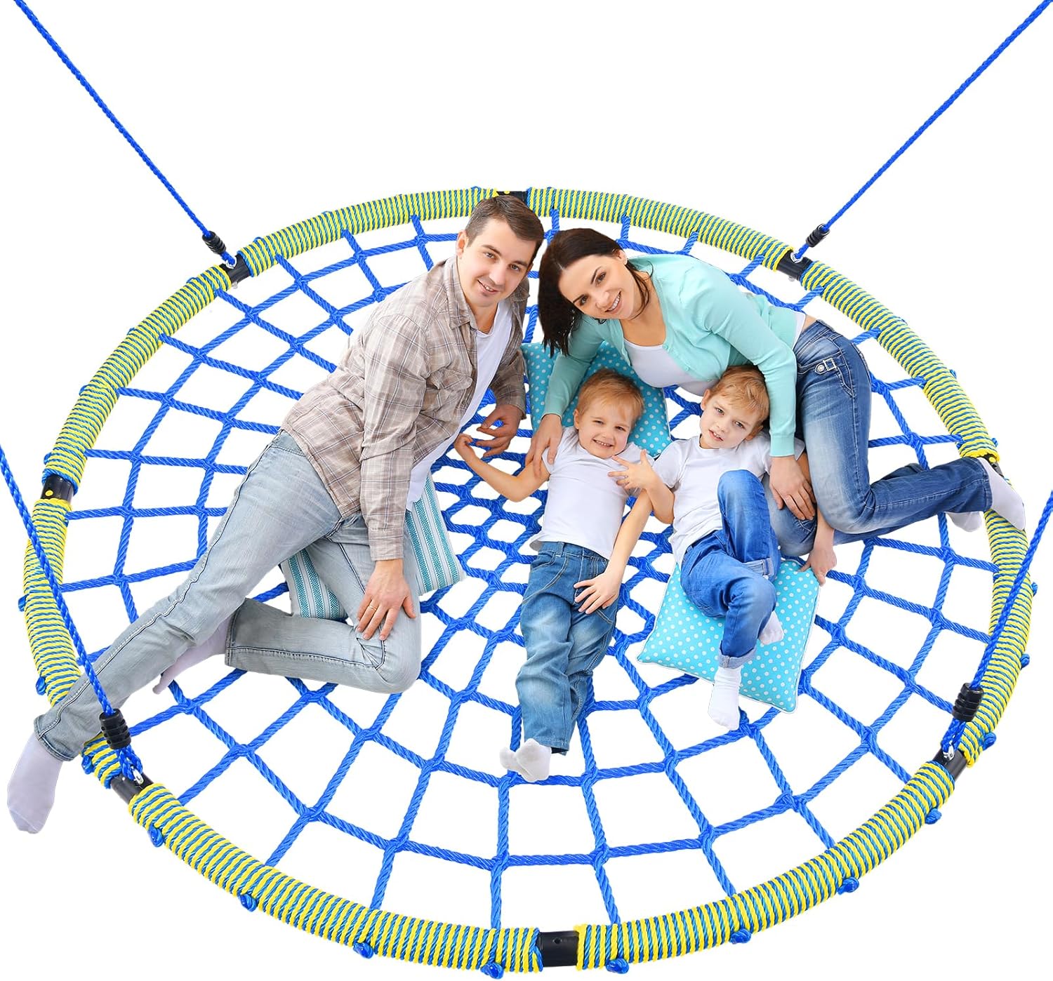 Trekassy 60" Large Spider Web Saucer Swing - Heavy Duty Outdoor Net Swing for Kids & Adults, 750lbs Capacity