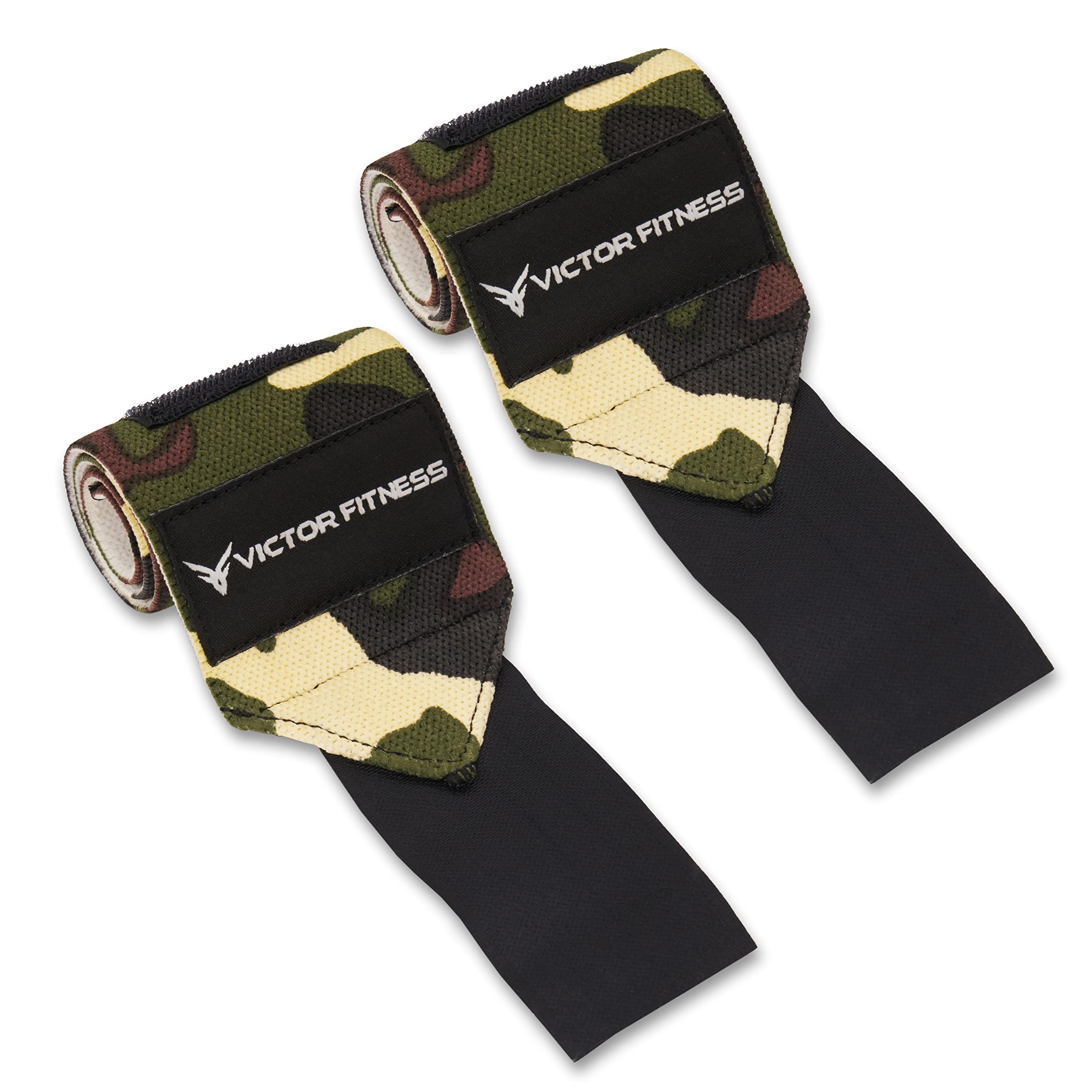 Victor Fitness 18" Powerlifting Wrist Wraps - Perfect for Weightlifting, Strength Training, Bodybuilding (Camo)