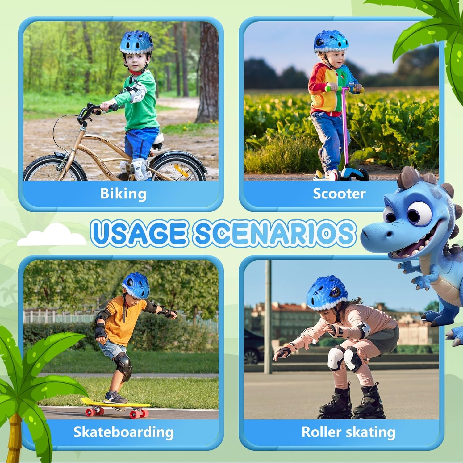 Skiennix Kids Bike Helmet - Adjustable 3D Design for Boys & Girls | Lightweight & Ventilated Multi-Sport Safety