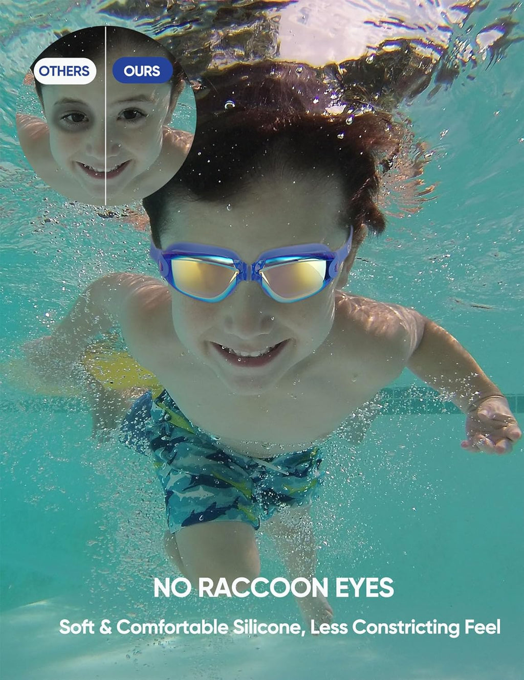 Skiennix Kids Swim Goggles - Anti-Fog Swimming Goggles for Ages 3-14 | 2 Pack for Boys & Girls