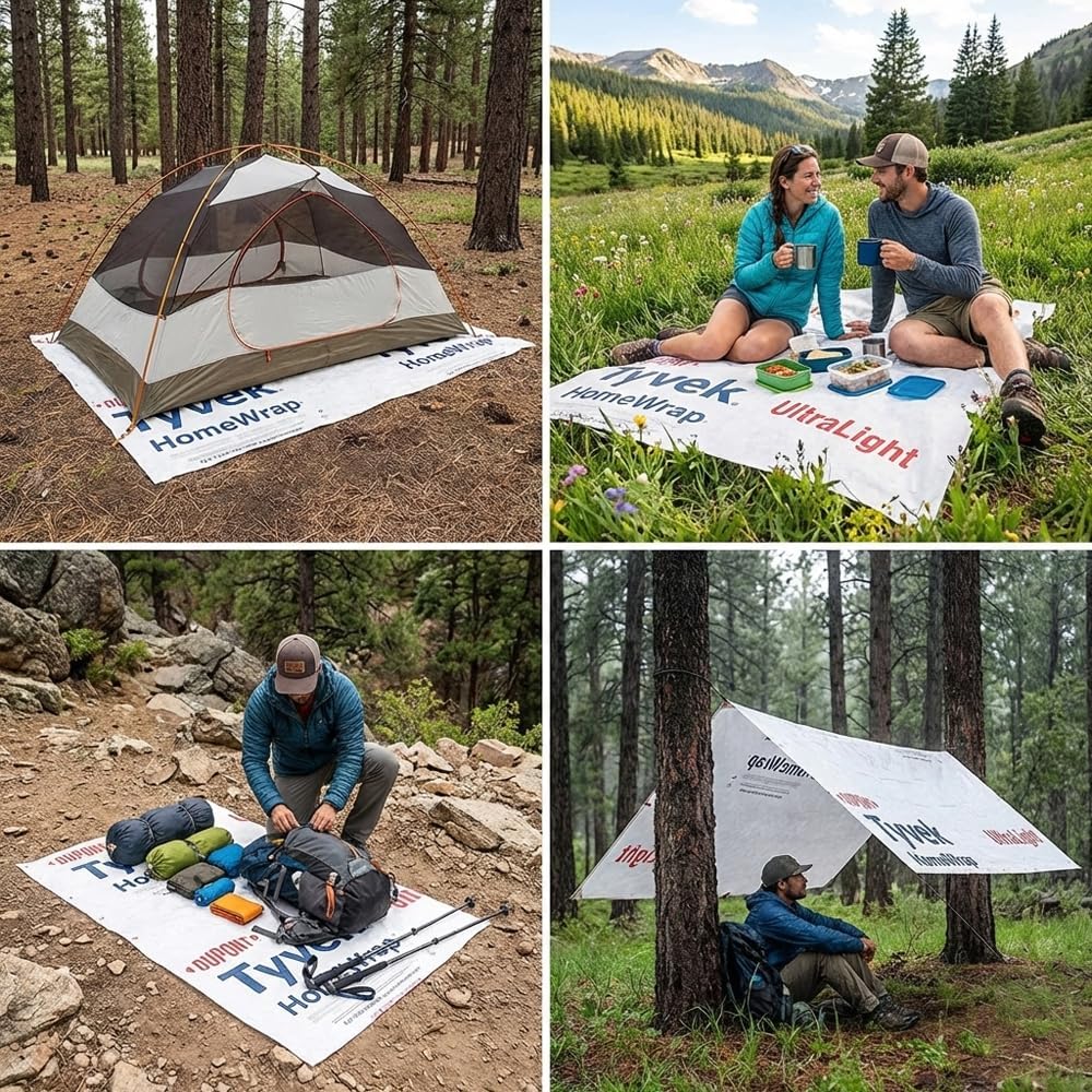 Tyvek Ultralight Camping Tarp - Versatile Backpacking Footprint | Multiple Sizes Available