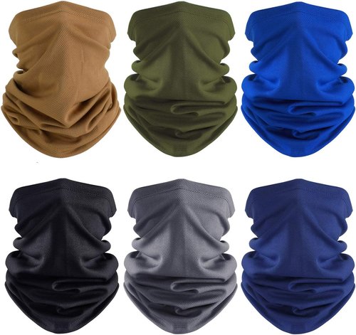 Geyoga UV Protection Neck Gaiter - 6 Pieces Cooling Scarf Mask for Summer | Breathable Bandana