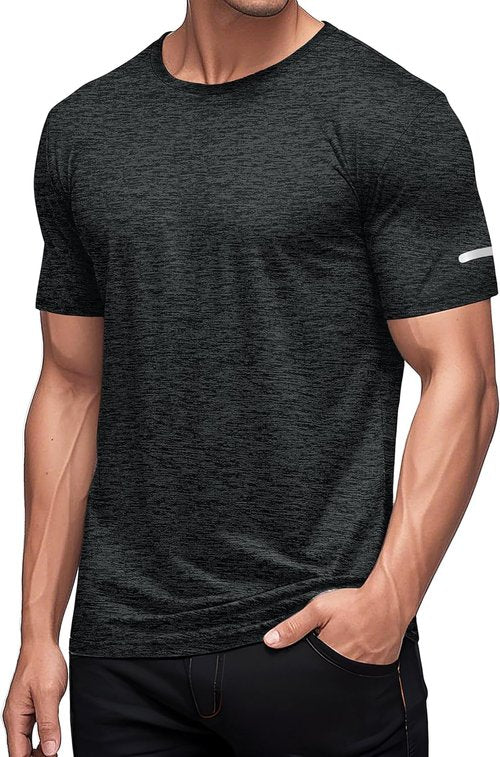 MAGCOMSEN Men's Athletic Workout T-Shirts - Lightweight Dry Fit Crew Neck Tee for Running & Gym