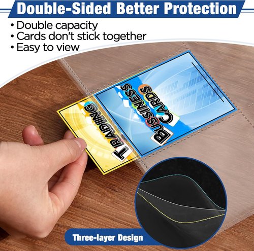 Fabmaker 648 Pockets Trading Card Sleeves - Durable Double-Sided Binder Sheets for MTG & Baseball